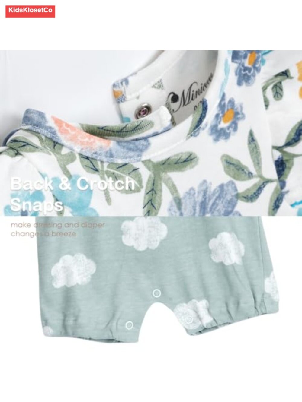 100% Cotton Baby Girls Ruffle Sleeve Romper One-Piece Jumpsuit - Picture 4 of 4